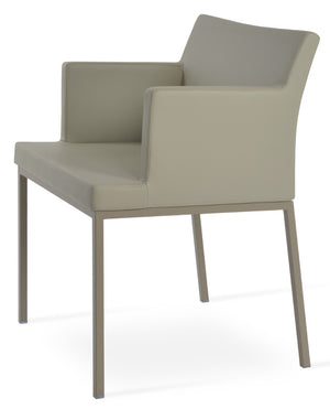 Soho Concept Soho Metal Armchair Dining Chair In Soft Leatherette - Stylish, Durable, And Comfortable Seating Light Grey  Soho-concept-dining-chair-05816