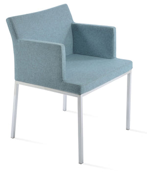 Soho Concept Soho Metal Armchair Dining Chair - Stylish Upholstery Options, 10-year Guarantee & 300 Lbs Capacity Blue  Soho-concept-dining-chair-05818