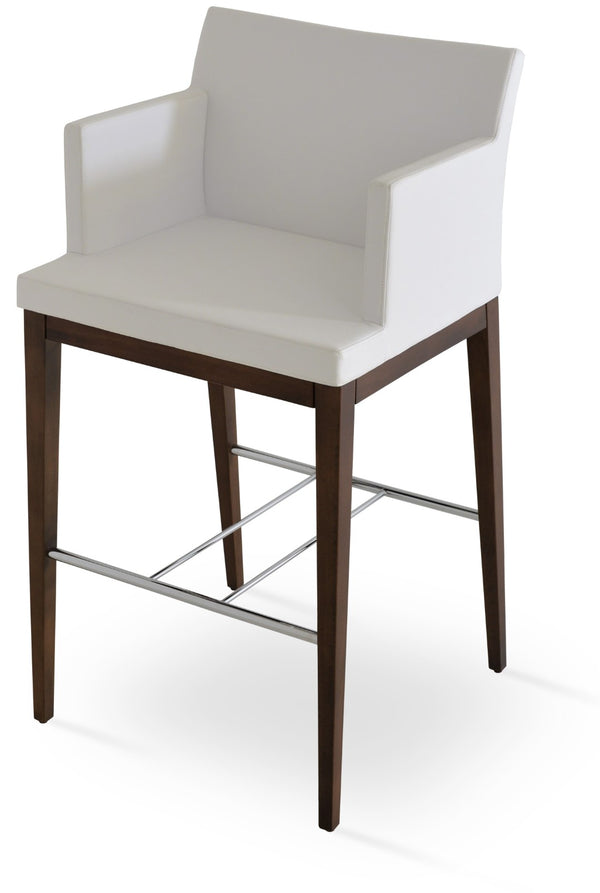 Soho Concept Soho Wood Counter & Bar Stools - Stylish Beech Wood Design With Luxe Fabric Options & Long Warranty Walnut,White  Soho-concept-dining-chair-09811