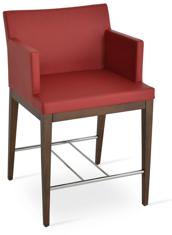 Soho Concept Soho Wood Barstools & Counterstools In Soft Walnut With Leatherette - Stylish & Durable Seating! Walnut,Red  Soho-concept-dining-chair-09814