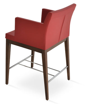 Soho Concept Soho Wood Barstools & Counterstools In Soft Walnut With Leatherette - Stylish & Durable Seating! Walnut,Red  Soho-concept-dining-chair-07171