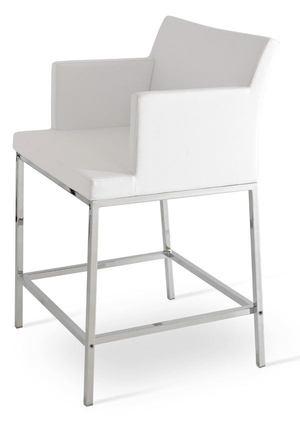 Soho Concept Soho Metal Counter & Bar Stools - Stylish Chrome Design, 5-year Guarantee, Perfect For Modern Interiors Chrome,White  Soho-concept-dining-chair-09823
