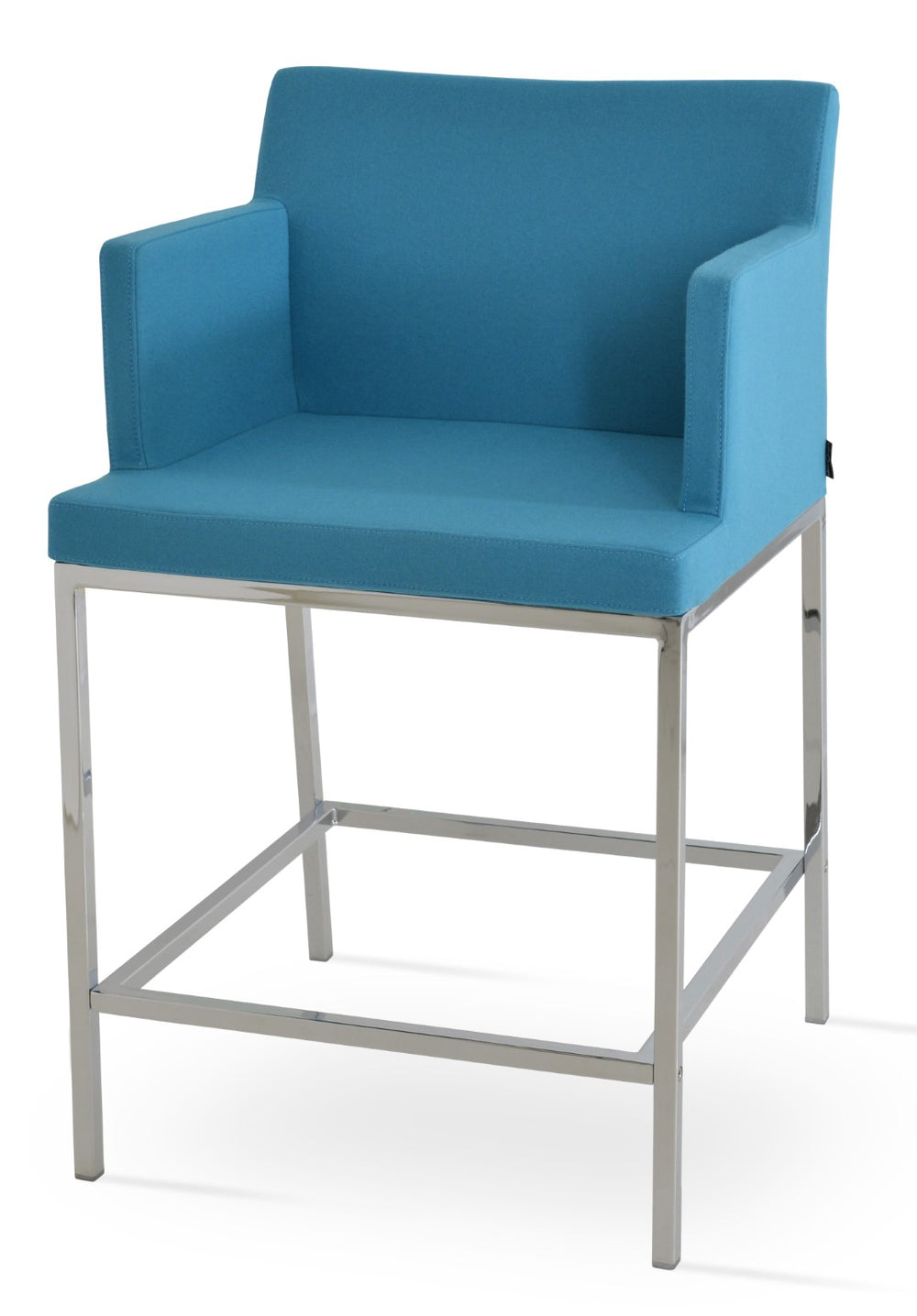 Soho Concept Soho Metal Counter And Bar Stools In Camira Blazer Wool - Stylish Chrome Base, 10-year Guarantee! Chrome,Turquoise  Soho-concept-dining-chair-09818