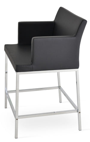 Soho Concept Soho Metal Counter & Bar Stools - Stylish Chrome Design, 5-year Guarantee, Perfect For Modern Interiors Chrome,Black  Soho-concept-dining-chair-09820