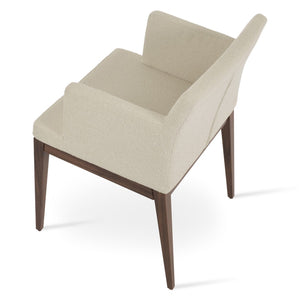 Soho Concept Soho Wood Armchair Dining Chair - Premium Fabric Options, 10-year Guarantee, Stylish Comfort & Durability Walnut,White  Soho-concept-dining-chair-05860