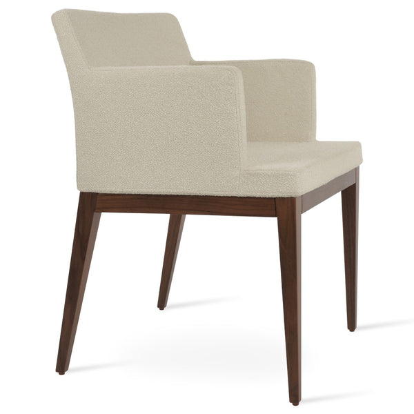 Soho Concept Soho Wood Armchair Dining Chair - Premium Fabric Options, 10-year Guarantee, Stylish Comfort & Durability Walnut,White  Soho-concept-dining-chair-05860