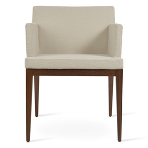 Soho Concept Soho Wood Armchair Dining Chair - Premium Fabric Options, 10-year Guarantee, Stylish Comfort & Durability Walnut,White  Soho-concept-dining-chair-05860