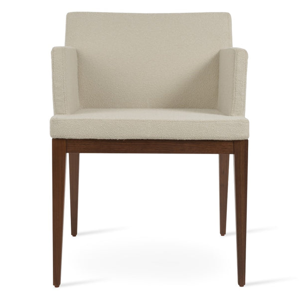 Soho Concept Soho Wood Armchair Dining Chair - Premium Fabric Options, 10-year Guarantee, Stylish Comfort & Durability Walnut,White  Soho-concept-dining-chair-05860