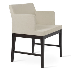 Soho Concept Soho Wood Armchair Dining Chair - Premium Fabric Options, 10-year Guarantee, Stylish Comfort & Durability White  Soho-concept-dining-chair-05862