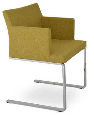 Soho Concept Soho Flat Armchair Dining Chair In Dark Grey Camira Blazer Wool With Chrome Base - 10-year Guarantee! Amber  Soho-concept-dining-chair-05870