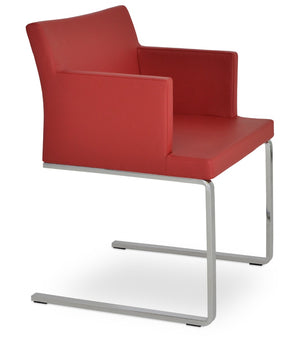 Soho Concept Soho Flat Armchair Dining Chair With Polished Base – Stylish, Durable Leatherette Seating For Modern Spaces Red  Soho-concept-dining-chair-05877