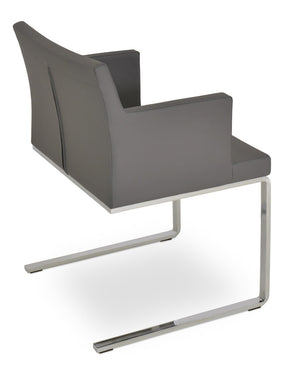 Soho Concept Soho Flat Armchair Dining Chair – Stylish Chrome Base, 5-year Guarantee, Supports 350 Lbs Comfortably Grey  Soho-concept-dining-chair-05882