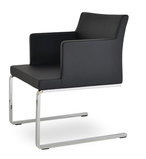 Soho Concept Soho Flat Lounge Armchair - Stylish Leatherette Seating For Modern Interiors, Supports 300 Lbs Black  Soho-concept-dining-chair-05885