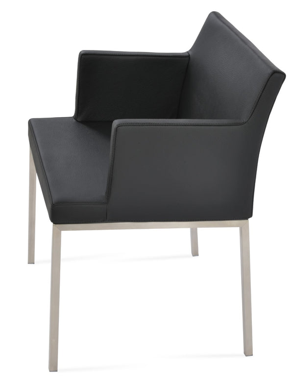 Soho Concept Soho Metal Armchair Dining Chair In Soft Leatherette - Stylish, Durable, And Comfortable Seating Black  Soho-concept-dining-chair-05890