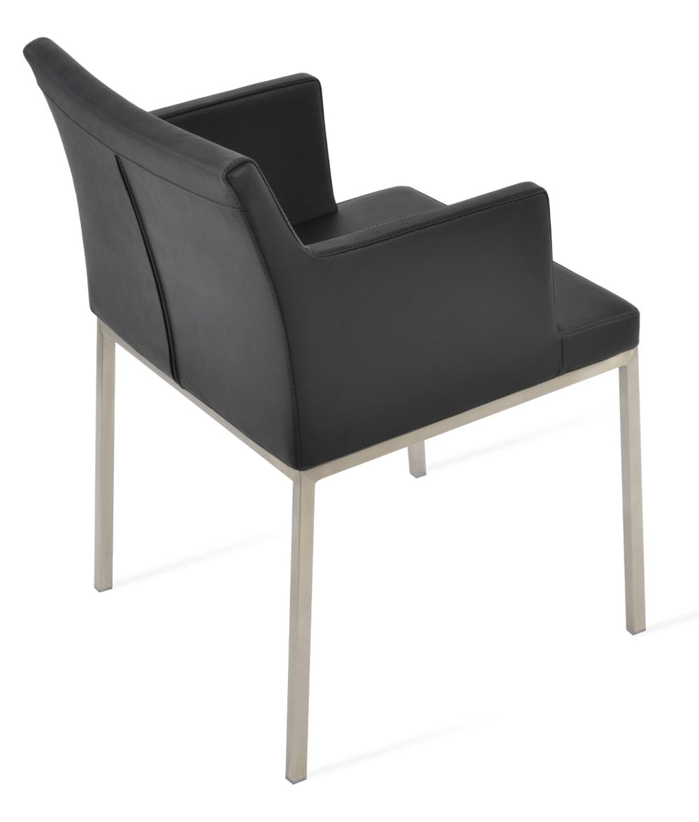 Soho Concept Soho Metal Armchair Dining Chair In Soft Leatherette - Stylish, Durable, And Comfortable Seating Black  Soho-concept-dining-chair-05887