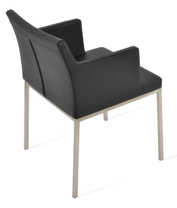 Soho Concept Soho Metal Armchair Dining Chair In Soft Leatherette - Stylish, Durable, And Comfortable Seating Black  Soho-concept-dining-chair-05887