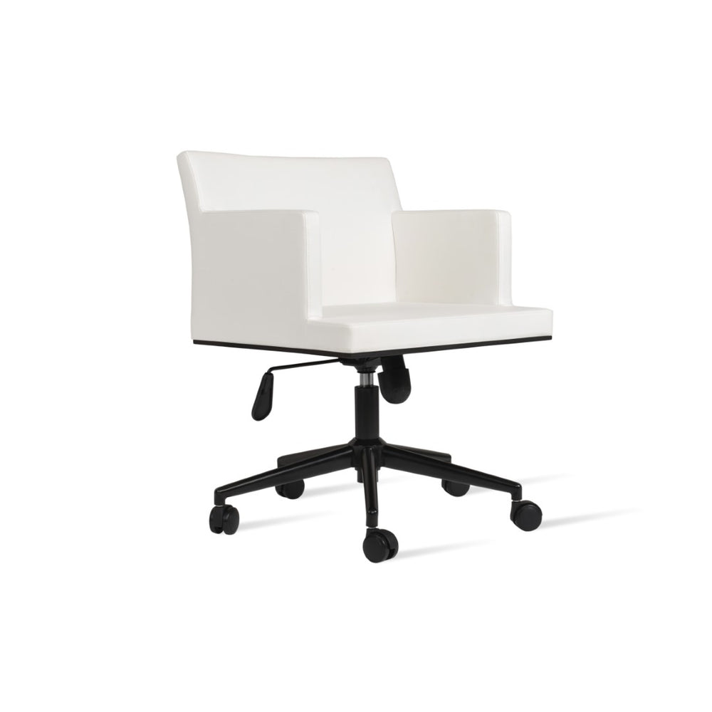 Soho Concept Soho Office Chair - Premium Boucle, Velvet, Nubuck & Camira Era Fabrics, 10-year Guarantee, White White  Soho-concept-dining-chair-11968