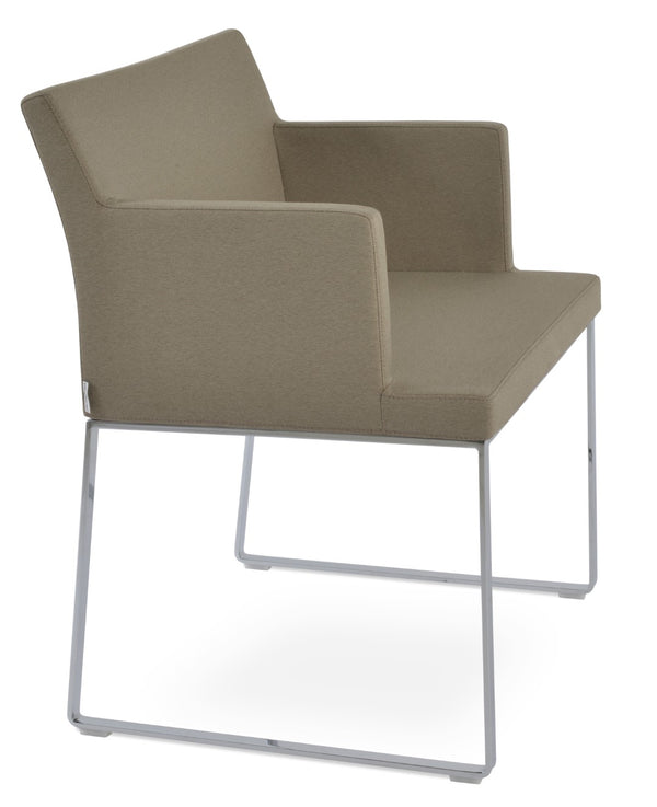Soho Concept Soho Slide Armchair Dining Chair - Stylish Upholstered Comfort In Boucle, Velvet & Nubuck Fabrics Beige  Soho-concept-dining-chair-05902