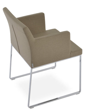 Soho Concept Soho Slide Armchair Dining Chair - Stylish Upholstered Comfort In Boucle, Velvet & Nubuck Fabrics Beige  Soho-concept-dining-chair-05902