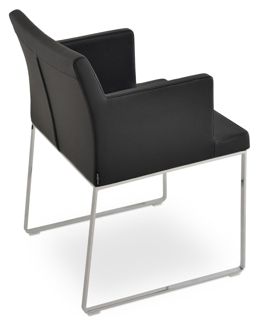 Soho Concept Soho Slide Armchair Dining Chair - Stylish Leatherette With Soft Chrome Finish For Modern Interiors Chrome,Black  Soho-concept-dining-chair-05912