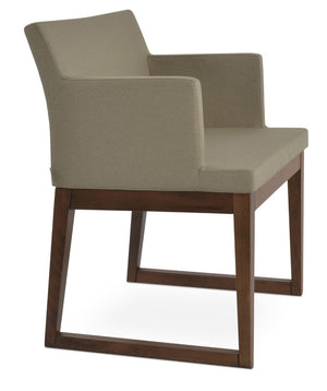 Soho Concept Soho Slide Armchair Dining Chair - Stylish Upholstered Comfort In Boucle, Velvet & Nubuck Fabrics Walnut,Beige  Soho-concept-dining-chair-05918