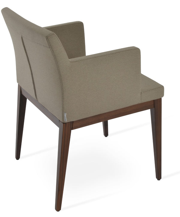 Soho Concept Soho Wood Armchair Dining Chair - Premium Fabric Options, 10-year Guarantee, Stylish Comfort & Durability Walnut,Beige  Soho-concept-dining-chair-05928