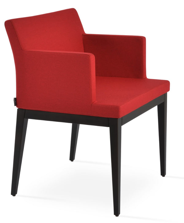 Soho Concept Soho Wood Armchair Dining Chair - Premium Fabric Options, 10-year Guarantee, Stylish Comfort & Durability Walnut,Red  Soho-concept-dining-chair-05926