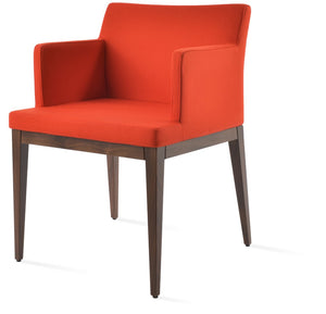 Soho Concept Soho Wood Armchair Dining Chair In Premium Camira Fabric - 10-year Guarantee & Stylish Comfort Orange  Soho-concept-dining-chair-05925