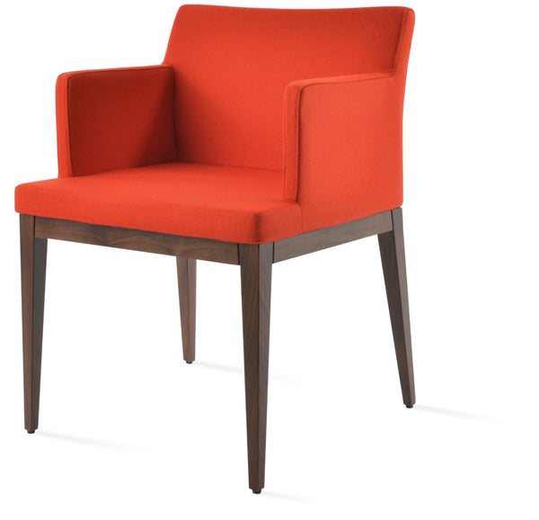 Soho Concept Soho Wood Armchair Dining Chair In Premium Camira Fabric - 10-year Guarantee & Stylish Comfort Orange  Soho-concept-dining-chair-05925