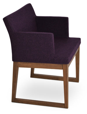 Soho Concept Soho Wood Armchair Dining Chair In Premium Camira Fabric - 10-year Guarantee & Stylish Comfort Walnut  Soho-concept-dining-chair-05952
