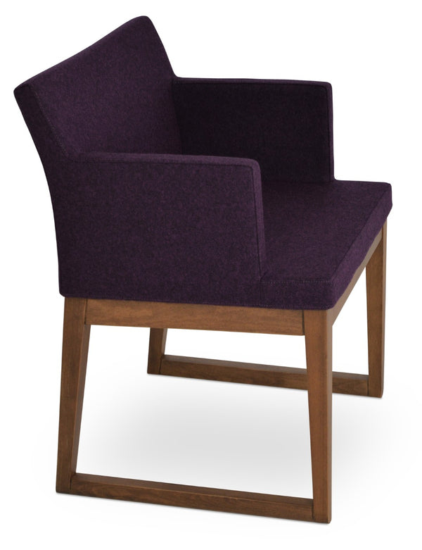 Soho Concept Soho Wood Armchair Dining Chair In Premium Camira Fabric - 10-year Guarantee & Stylish Comfort Walnut  Soho-concept-dining-chair-05952