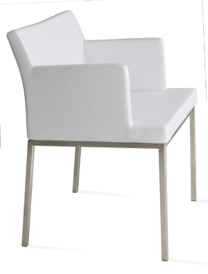 Soho Concept Soho Metal Armchair Dining Chair In Soft Leatherette - Stylish, Durable, And Comfortable Seating White  Soho-concept-dining-chair-05891