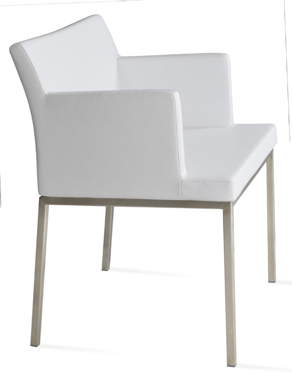 Soho Concept Soho Metal Armchair Dining Chair In Soft Leatherette - Stylish, Durable, And Comfortable Seating White  Soho-concept-dining-chair-05891