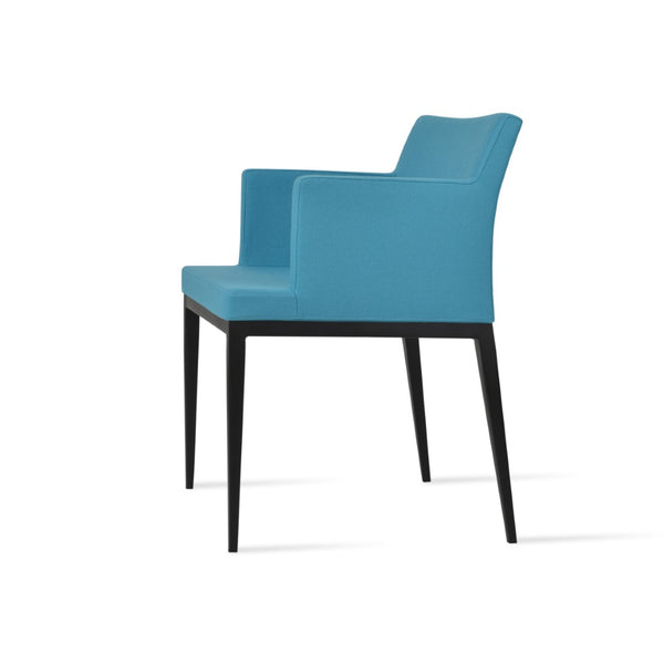 Soho Concept Soho Mw Armchair Dining Chair - Stylish Camira Blazer Wool, Durable Metal Base, 10-year Guarantee Black,Turquoise  Soho-concept-dining-chair-05892