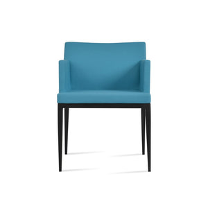 Soho Concept Soho Mw Armchair Dining Chair - Stylish Camira Blazer Wool, Durable Metal Base, 10-year Guarantee Black,Turquoise  Soho-concept-dining-chair-05892