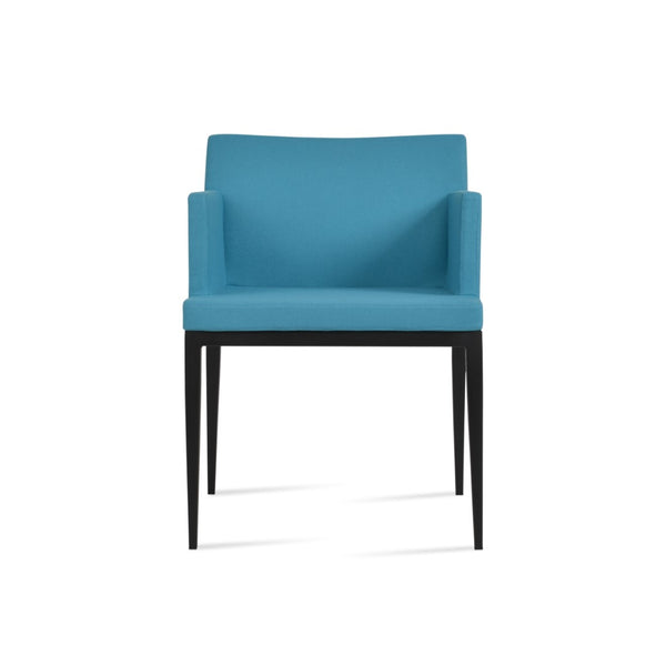 Soho Concept Soho Mw Armchair Dining Chair - Stylish Camira Blazer Wool, Durable Metal Base, 10-year Guarantee Black,Turquoise  Soho-concept-dining-chair-05892