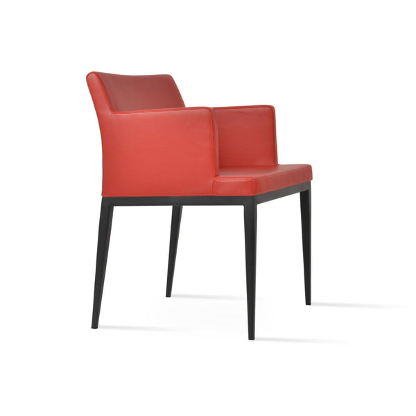 Soho Concept Soho Mw Armchair Dining Chair - Stylish Leatherette Seat, Metal & Walnut Base, Limited Stock! Black,Red  Soho-concept-dining-chair-05893