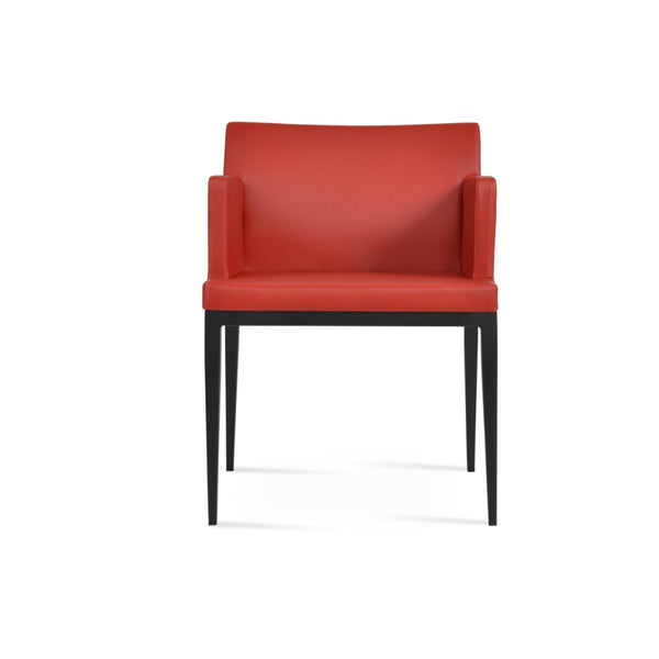 Soho Concept Soho Mw Armchair Dining Chair - Stylish Leatherette Seat, Metal & Walnut Base, Limited Stock! Black,Red  Soho-concept-dining-chair-05893