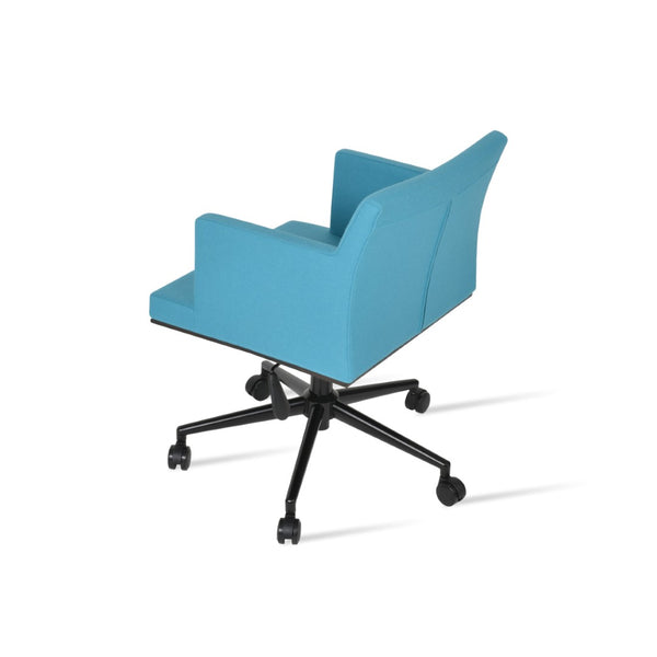 Soho Concept Soho Office Armchair - Premium Camira Blazer Wool Fabric, Adjustable Height, 10-year Warranty, Turquoise Turquoise  Soho-concept-dining-chair-12724