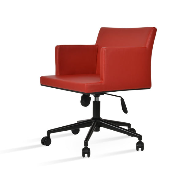 Soho Concept Soho Office Armchair - Stylish Leatherette, Adjustable Height, Metal Base, Comfort For Executives Black,Red  Soho-concept-dining-chair-12723