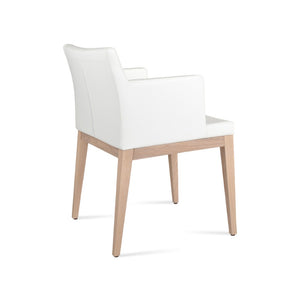 Soho Concept Soho Wood Armchair Dining Chair - Stylish Leatherette Seat, Durable Solid Wood Base, 350 Lbs Capacity Ash,Natural,White  Soho-concept-dining-chair-05864