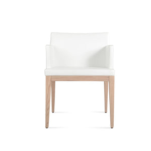 Soho Concept Soho Wood Armchair Dining Chair - Stylish Leatherette Seat, Durable Solid Wood Base, 350 Lbs Capacity Ash,Natural,White  Soho-concept-dining-chair-05864