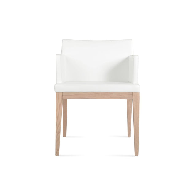 Soho Concept Soho Wood Armchair Dining Chair - Stylish Leatherette Seat, Durable Solid Wood Base, 350 Lbs Capacity Ash,Natural,White  Soho-concept-dining-chair-05864
