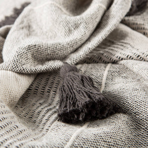 Jaipur Living Jaipur Living Sur Cotton Boho Throw with Ticking Stripes and Tassel Trim Accent THR100341