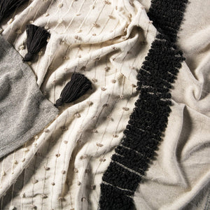 Jaipur Living Jaipur Living Sur Cotton Boho Throw with Ticking Stripes and Tassel Trim Accent THR100341