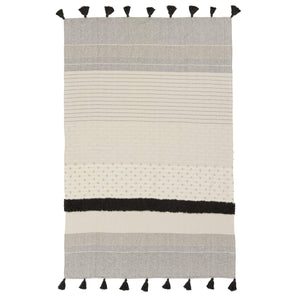 Jaipur Living Jaipur Living Sur Cotton Boho Throw with Ticking Stripes and Tassel Trim Accent THR100341