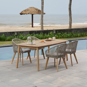 Lh Imports Sonoma Outdoor Dining Table - Stylish Acacia Wood Design With Unique Rounded Edges For Elegant Spaces Brown Treated Acacia Wood Som010