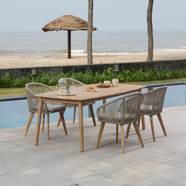 Lh Imports Sonoma Outdoor Dining Table - Stylish Acacia Wood Design With Unique Rounded Edges For Elegant Spaces Brown Treated Acacia Wood Som010