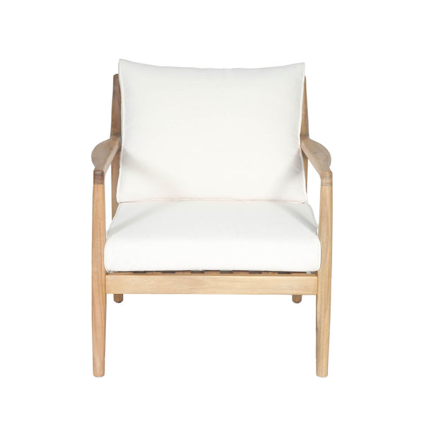 Lh Imports Sonoma Outdoor Club Chair - Durable Acacia Wood, Elegant Cream Cushions, Uv & Mold-resistant Comfort Beige,Brown Treated Acacia Wood,Foam,Fiber Padding,Fill,100% Polyester Fabric Som038