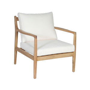 Lh Imports Sonoma Outdoor Club Chair - Durable Acacia Wood, Elegant Cream Cushions, Uv & Mold-resistant Comfort Beige,Brown Treated Acacia Wood,Foam,Fiber Padding,Fill,100% Polyester Fabric Som038